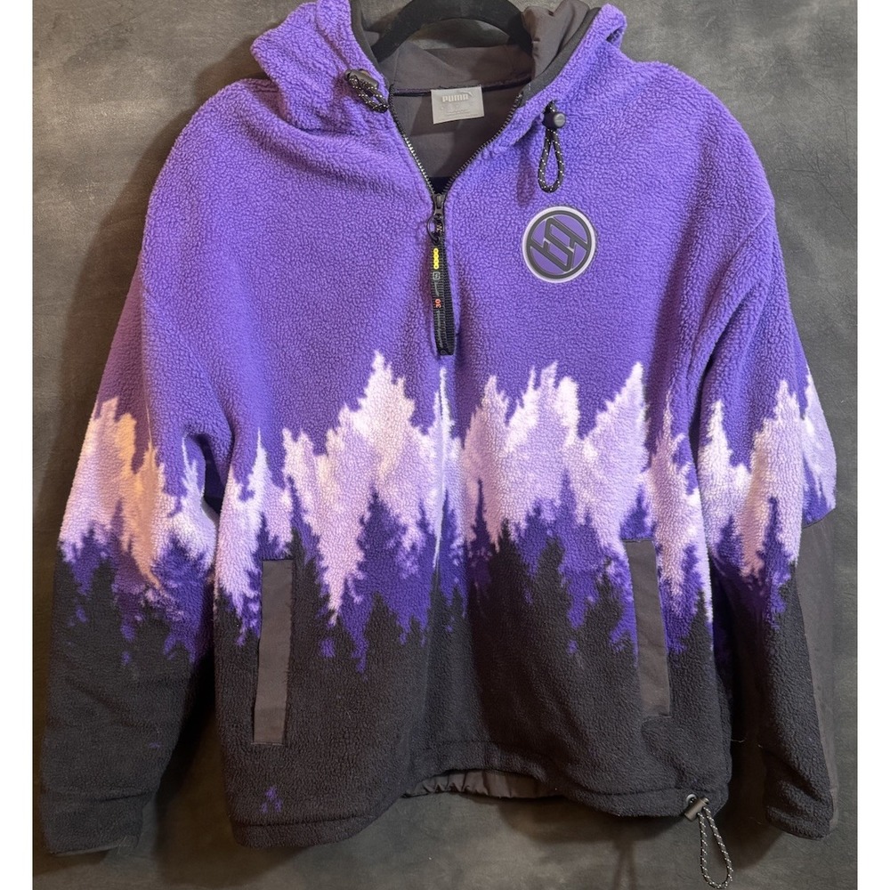 Puma Palace Palaska Fleece 1/4 Zip Jacket Purple Size SMALL - Picture 1 of 13